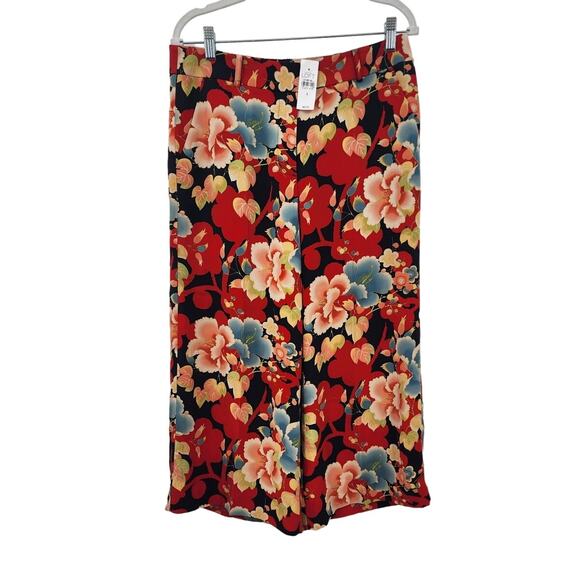 New NWT Ann Taylor Loft Floral Wide Leg Casual Office Pants Size 8 - Picture 1 of 8
